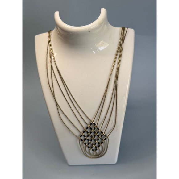 Native American Black Onyx Liquid Sterling Silver Heshi Beaded Necklace  16" - Picture 6 of 12